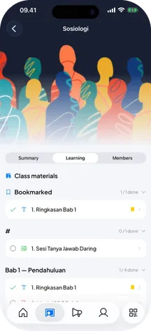 Layar Materi di aplikasi SIMSDIG